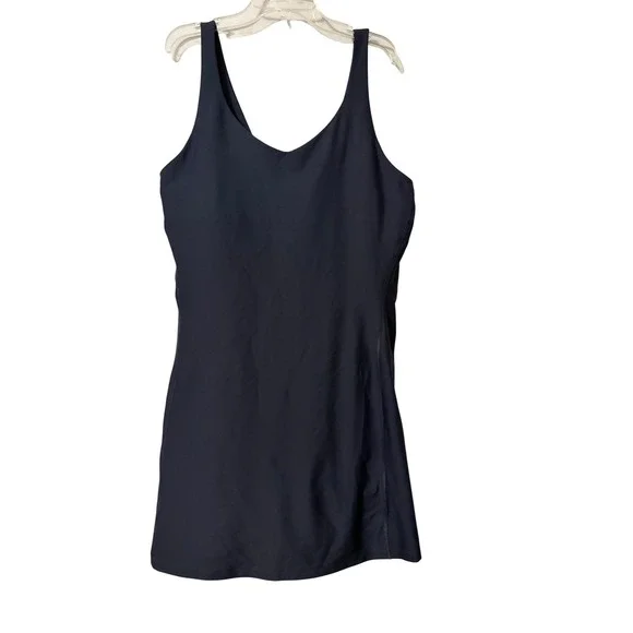 Old Navy Active Powersoft Go-Dry Exercise Dress Dusk Navy L Tall Built-in Shorts - Picture 1 of 7